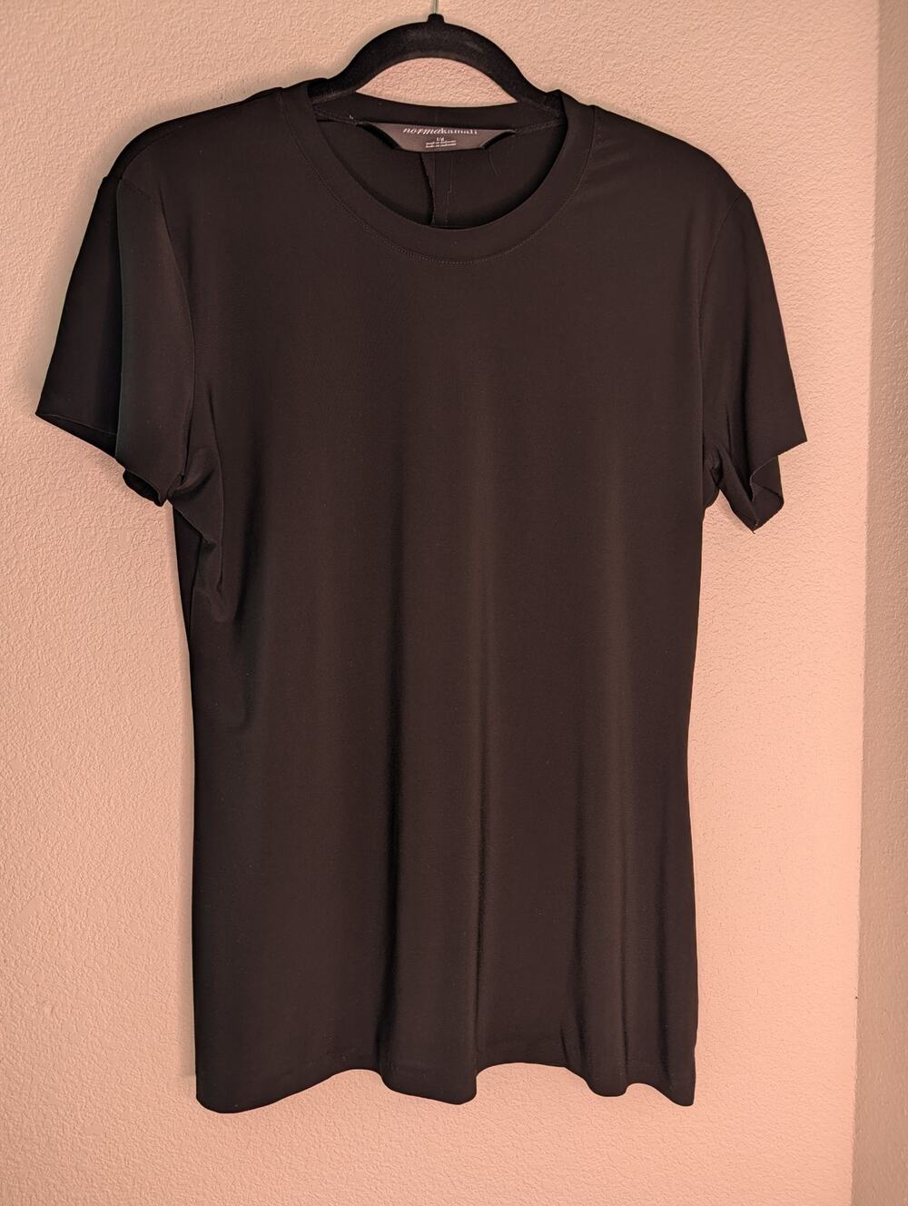 Norma Kamali Revolve Designer Black Basic Long Tee Women L Capsule Minimalist